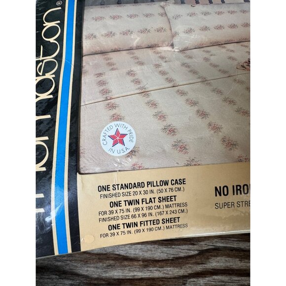 Thomaston Twin Sheet Set Forget Me Not No Iron 70% Polyester 30% Cotton - Picture 7 of 8